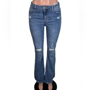 L&M Black Label distressed flare jeans size 11 womens frayed hem